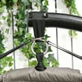 Miniatyrbilde 8 av 10: Hengestol, 2-Seters Hengestol Med Pute, Hengende Huske Med Sammenleggbar Setekurv, Lastekapasitet Opptil 240 Kg, Polyester + Stål, Sand
