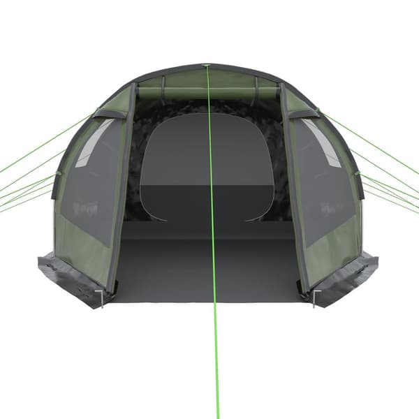 4 Personers Tunneltelt Campingtelt Med Uv-Beskyttelsesvindue Familietelt Med Bæretaske 2000 Mm Hydrostatisk Hoved Trekking Grøn