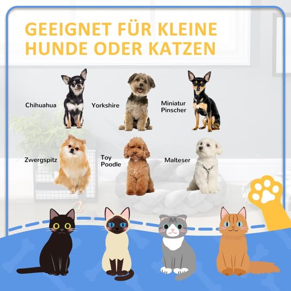 Hundeseng Rund Katteseng, Hundesofa Med Vaskbar Donutpude, Fløjl