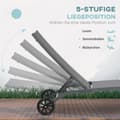 Miniatyrbild 5 av 10: Solstol, Solstol Med Hjul, Relaxstol Med Justerbart Ryggstöd, Trädgårdsstol, Polyester, Aluminium, Blå, 195 X 165 X 102 Cm
