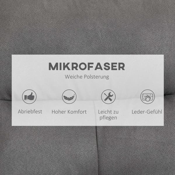 Avslapningsstol Med Krakk, Tv-Stol Med Dreibar Sokkel, Tv-Stol Med Liggefunksjon, Bæreevne Opptil 150 Kg, Polyester, Stål, Mørkegrå