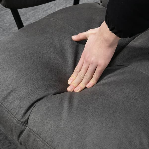 Avslapningsstol Med Krakk, Tv-Stol Med Dreibar Sokkel, Tv-Stol Med Liggefunksjon, Bæreevne Opptil 150 Kg, Polyester, Stål, Mørkegrå