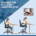 Miniatyrbillede 6 af 10: Kontorstol Ergonomisk Arbejdsstol Med Justerbar Fodring, 110-130 Cm Højdejusterbar, Hjul, Lændestøtte, Sort