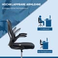 Miniatyrbillede 8 af 10: Kontorstol Ergonomisk Arbejdsstol Med Justerbar Fodring, 110-130 Cm Højdejusterbar, Hjul, Lændestøtte, Sort