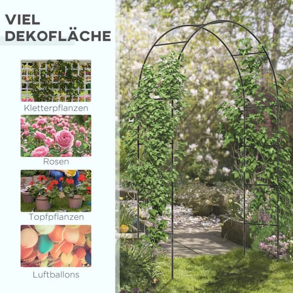 Rose Arch Metal Arch Have Arch Klatreplanter Sort 140 X 40 X 240 Cm