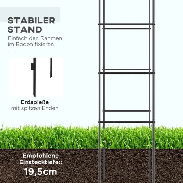 Rose Arch Metal Arch Have Arch Klatreplanter Sort 140 X 40 X 240 Cm