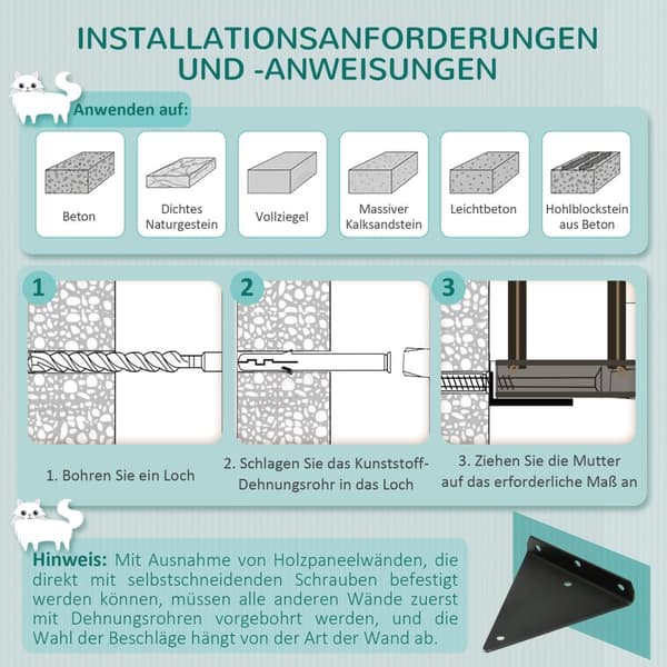 Klatrevæg Til Katte Vægkradsestolpe Med Hængebro, Op Til 5 Kg, Vægmonteret, Brun, 96X20X25,5 Cm