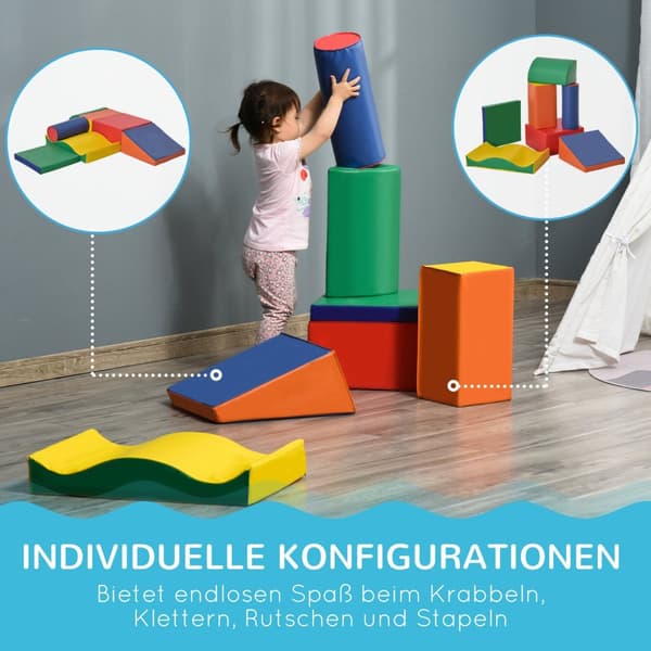 7 Stk. Myke Byggeklosser, Byggeklosser, Skumbyggeklosser For Løping Og Klatring, Gigantiske Byggeklosser, Myke Byggeklosser, Kunstskinn, Fargerikt