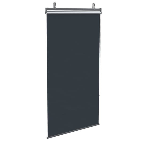 Lodret Fortelt Altan Privatskærm Med Solafskærmning, 124 X 222 Cm Altangardin Med Kroge, Privatlivsskærm Til Pavillon, Pergola, Polyester, Mørkegrå