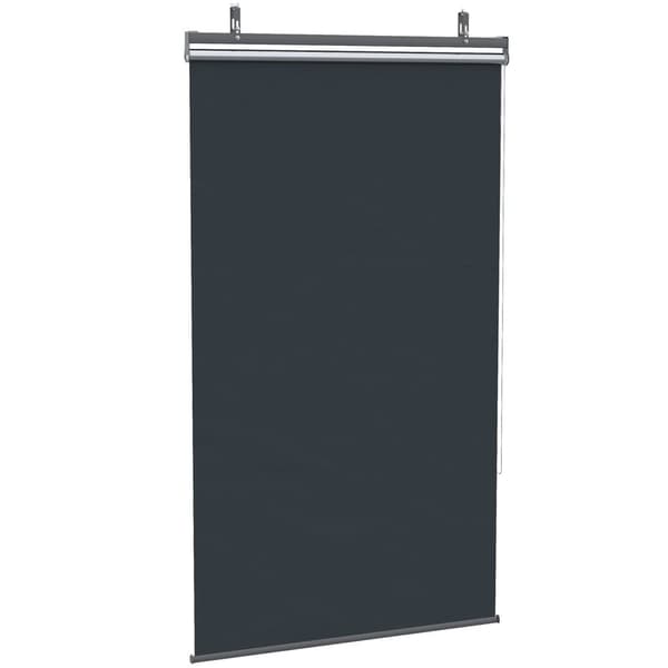 Lodret Fortelt Altan Privatskærm Med Solafskærmning, 124 X 222 Cm Altangardin Med Kroge, Privatlivsskærm Til Pavillon, Pergola, Polyester, Mørkegrå