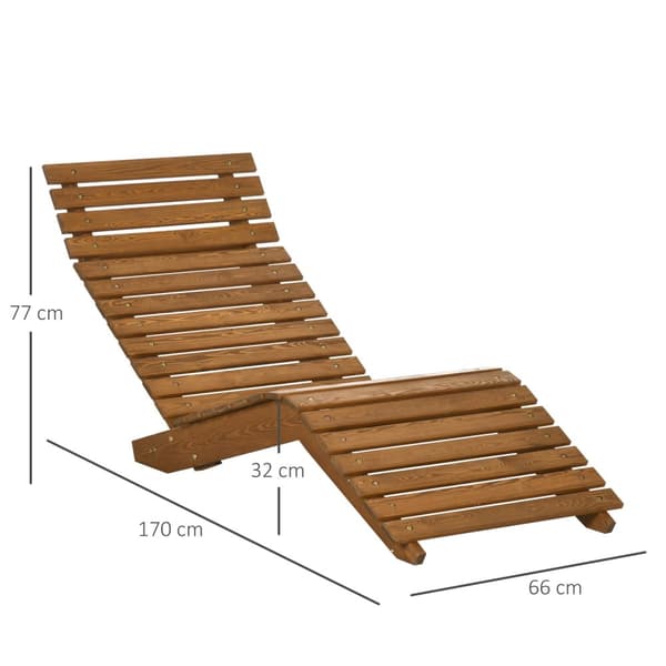 Solseng, Fluktstol, Hageseng, Avslapningsseng For Basseng, Balkong, Opptil 120 Kg, Heltre, Teak, 66X170X77Cm