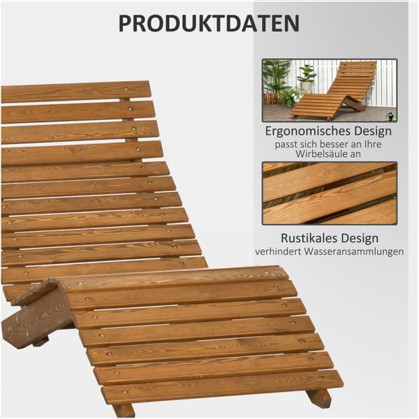 Solseng, Fluktstol, Hageseng, Avslapningsseng For Basseng, Balkong, Opptil 120 Kg, Heltre, Teak, 66X170X77Cm