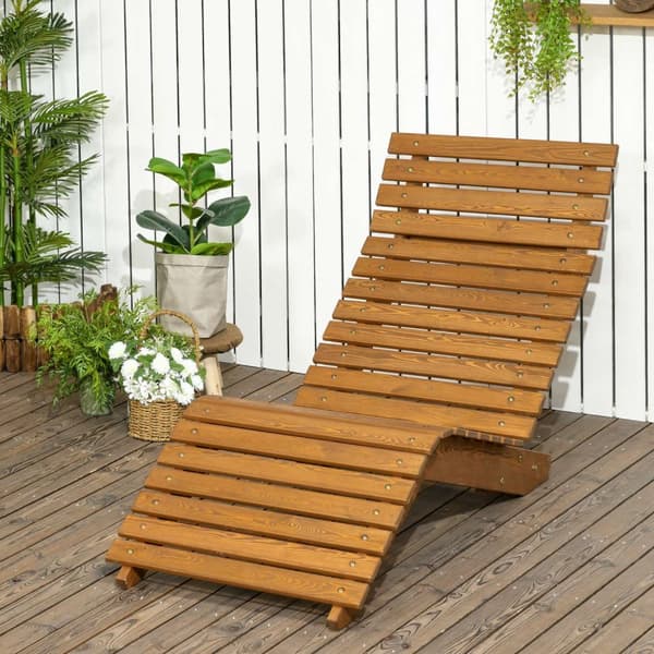 Solseng, Fluktstol, Hageseng, Avslapningsseng For Basseng, Balkong, Opptil 120 Kg, Heltre, Teak, 66X170X77Cm
