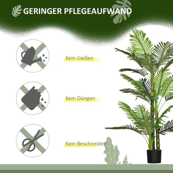 Konstgjord Palm Konstgjord Växt Cementfyllning 150Cm Inomhusgrön