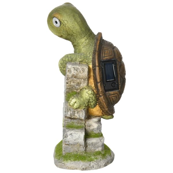 Turtle Skulptur Med Led Solar Light Hage Ornament, 14,5" Utendørs Ornament For Plen, Hage, Hage