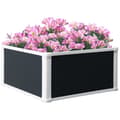 Miniatyrbild 1 av 10: Upphöjd Bädd Blomlåda Växtlåda Med Dräneringsfunktion För Grönsaker Plastgrå 60 X 60 X 30 Cm