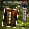 Pikkukuva 7 / 10: Aurinkolamppu Rottinki, Vedenpitävä, Valoanturilla, Led Ulkovalo, 15,5X15,5X46Cm