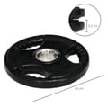 Miniatyrbilde 4 av 10: Vektskiver Sett Med 2 Stk Tri-Grip 2 X 5 Kg Gummierte Olympiske Plater, Gulvvennlig, 5 Cm Boring, Tre Håndtak, Styrketrening