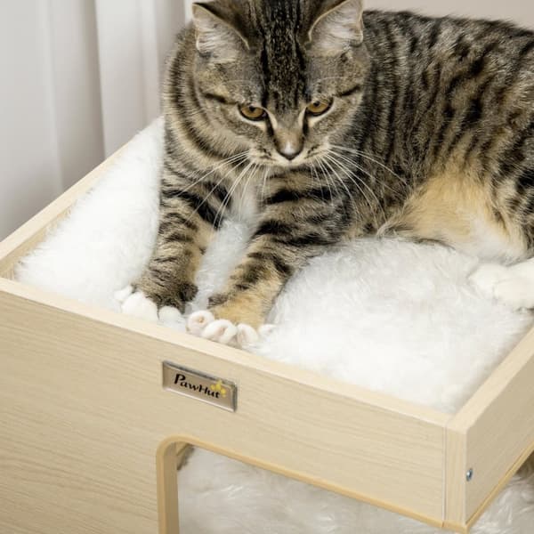 Cat Cave 3-Tier Cat Cabinet Pude Indendørs Cat House Kattehus Legetøj Eg 34X34X60 Cm
