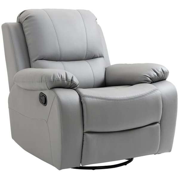 Avslapningsstol 135° Vippbar, Roterende Tv-Stol Med Fotstøtte, Polyester, Grå, Opptil 150 Kg, 72X71X60Cm