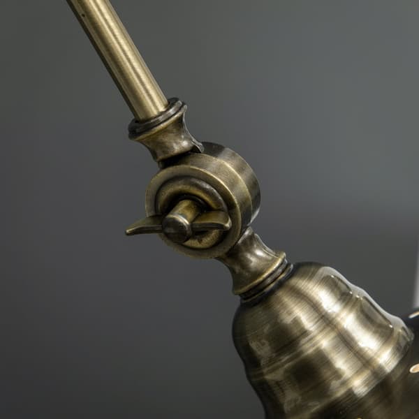 Gulvlampe Retro Buelampe Med Justerbar Lampeskærm, E27, Messing Look, Til Stuen