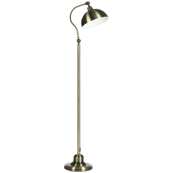 Gulvlampe Retro Buelampe Med Justerbar Lampeskærm, E27, Messing Look, Til Stuen