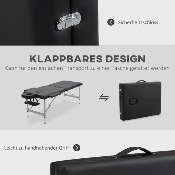 Kokoontaittuva Hierontapöytä, Ammattimainen 7-Alueen Hierontapöytä, Korkeussäädettävä, Kuormitus Jopa 130 Kg, Ihanteellinen Kylpylä- Ja Salonkikäyttöö