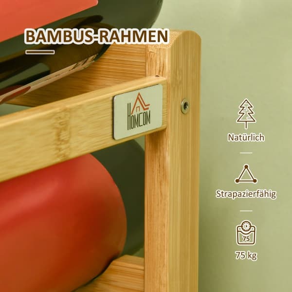 Vinreol Flaskeholder Bambus Naturtræ 16 Flasker 43X23,5X38Cm