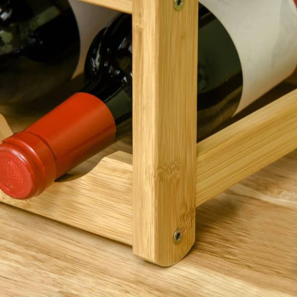 Vinreol Flaskeholder Bambus Naturtræ 16 Flasker 43X23,5X38Cm
