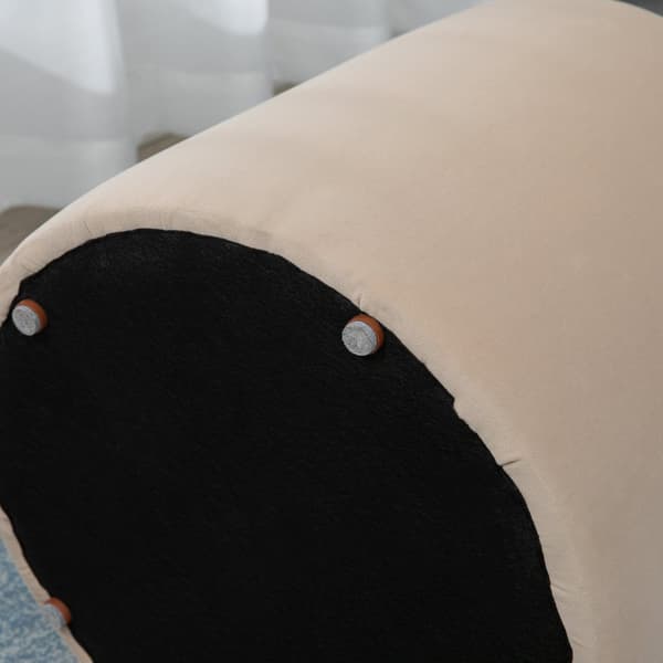 Ottomaanien Pyöreä Jakkara, Jossa Säilytystilaa Samettimainen, Beige, Irrotettava Kansi, Ø44Cmx47,5Cm, Sivupöytänä