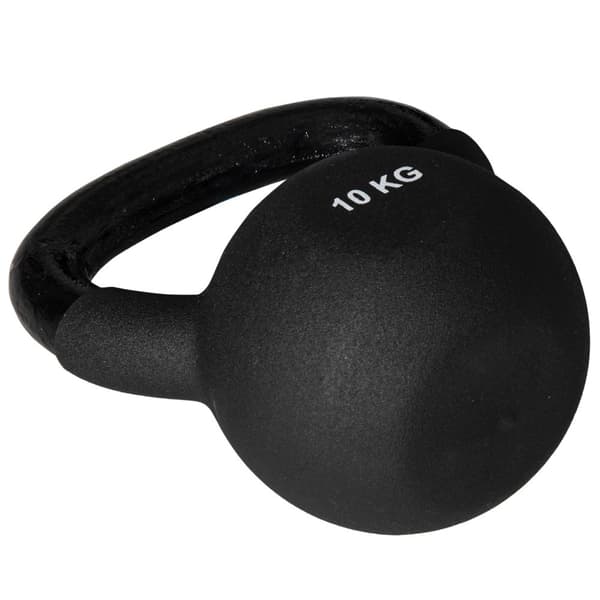 Kettlebell Støpejern Neoprenbelegg Gulvvennlig Svingmantel Svart 10 Kg