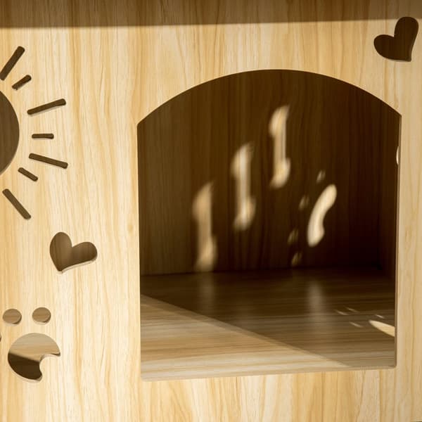 Trehundekennel Smådyrehus Med Ventilasjonsåpninger Hundehus Med Tak Hundehule Innendørs Mdf Eik + Svart 69 X 50 X 58,5 Cm