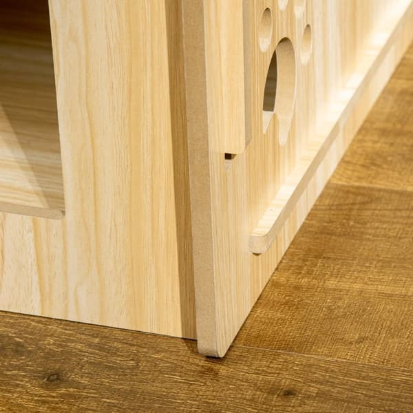 Trehundekennel Smådyrehus Med Ventilasjonsåpninger Hundehus Med Tak Hundehule Innendørs Mdf Eik + Svart 69 X 50 X 58,5 Cm