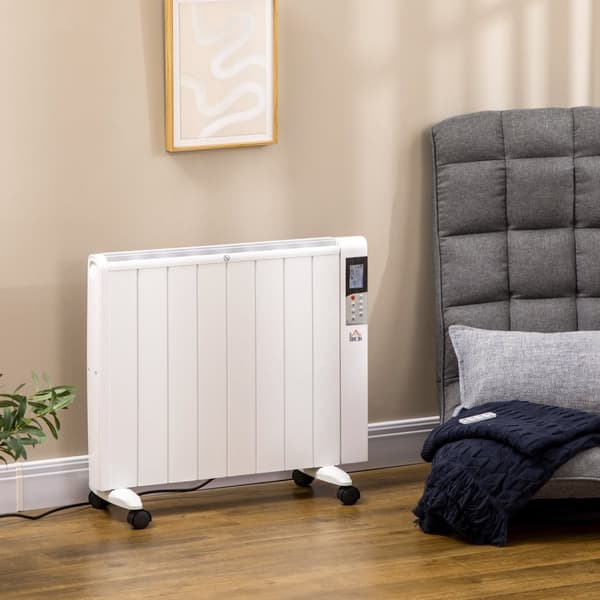 4 Mode Jäähdytin Lcd-Näytöllä 2000W Sähkölämmitin 2 Tasoa 5-35℃, Kaukosäädin, Pyörät Ja Suoja 15 M² Huoneeseen 75 X 7,5 X 58,5 Cm