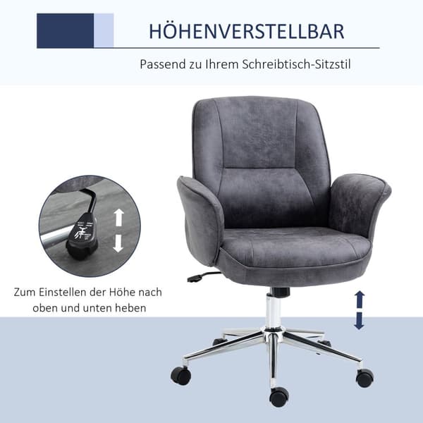 Kontorstol Ergonomisk Skrivebordsstol Med Vippefunktion, Højdejusterbar, Bæreevne Op Til 120Kg, 67X69X92-102Cm