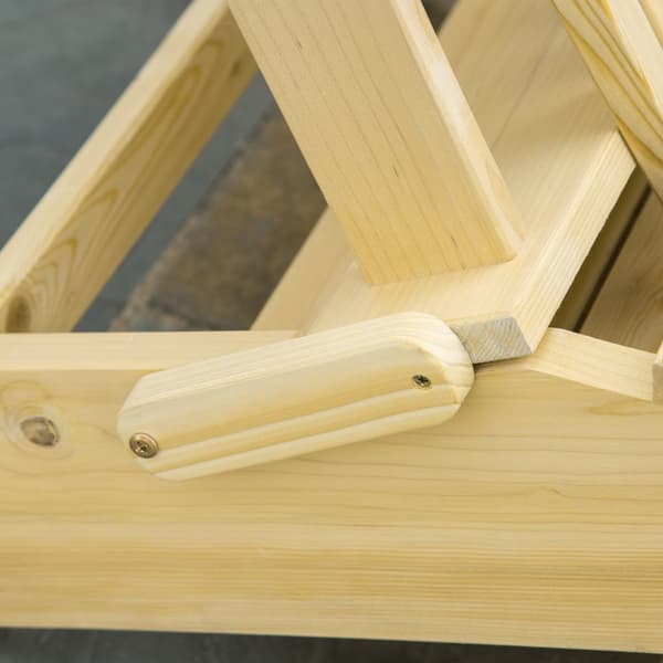 Adirondack Hagestol Med Fotstøtte Sammenleggbar Hagestol Utendørs Hagemøbler Naturlig Furu 78 X 140 X 94 Cm
