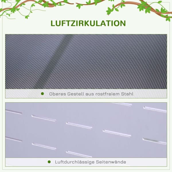 Terrarium Reptil-Oppdrettsboks For Reptiler Amfibier Arachnider Laget Av Aluminium Hvit + Sølv + Svart 120 X 40 X 40 Cm