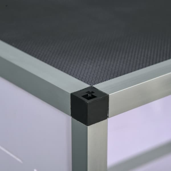 Terrarium Reptil-Oppdrettsboks For Reptiler Amfibier Arachnider Laget Av Aluminium Hvit + Sølv + Svart 120 X 40 X 40 Cm