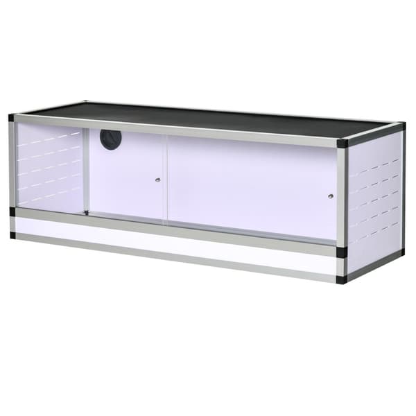 Terrarium Reptil-Oppdrettsboks For Reptiler Amfibier Arachnider Laget Av Aluminium Hvit + Sølv + Svart 120 X 40 X 40 Cm