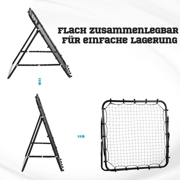 Football Rebounder Kickback Goal Rebound Seinäverkko Metalliputki+Pe, 96X80X96 Cm, Musta