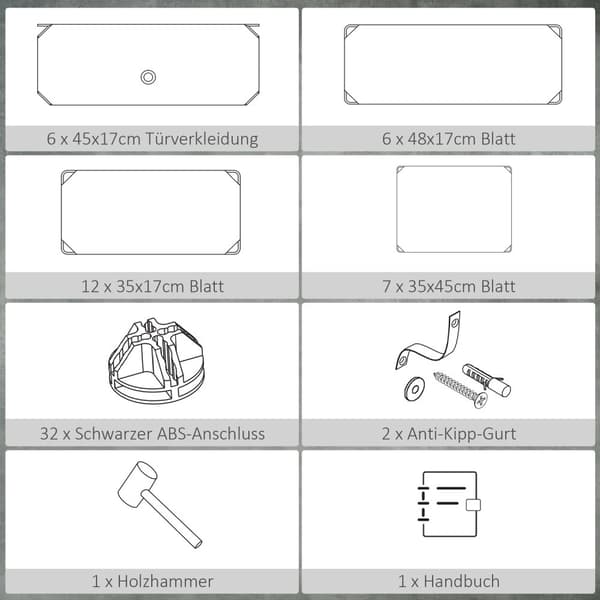 Skostativ Oppbevaringsboks Diy Hylle For 6 Par Sko, Plast/Stål, Svart+Hvit, 49X36,5X108Cm