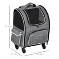 Pikkukuva 4 / 10: Dog Trolley 2-In-1 Kuljetuslaukku & Lemmikkireppu Koirille Ja Kissoille, Ovi & Ikkuna, Harmaa, 43X33X51,5Cm