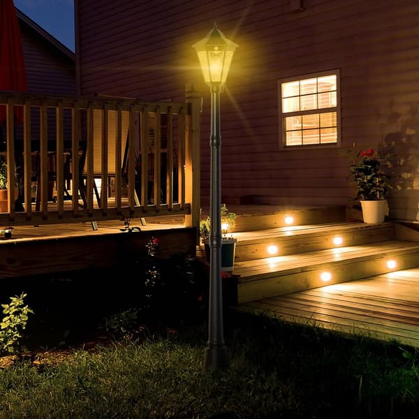 Solar Garden Lanterne Have Light Path Light Med 19 Led 130 Lumen 3000K Aluminium Hærdet Glas Sort 22 X 22 X 194 Cm
