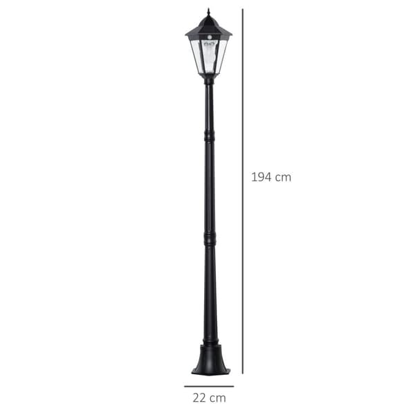 Solar Garden Lanterne Have Light Path Light Med 19 Led 130 Lumen 3000K Aluminium Hærdet Glas Sort 22 X 22 X 194 Cm
