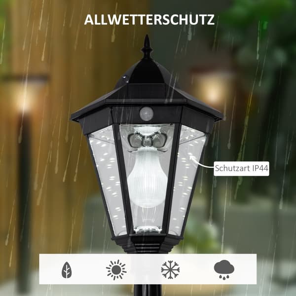 Solar Garden Lanterne Have Light Path Light Med 19 Led 130 Lumen 3000K Aluminium Hærdet Glas Sort 22 X 22 X 194 Cm