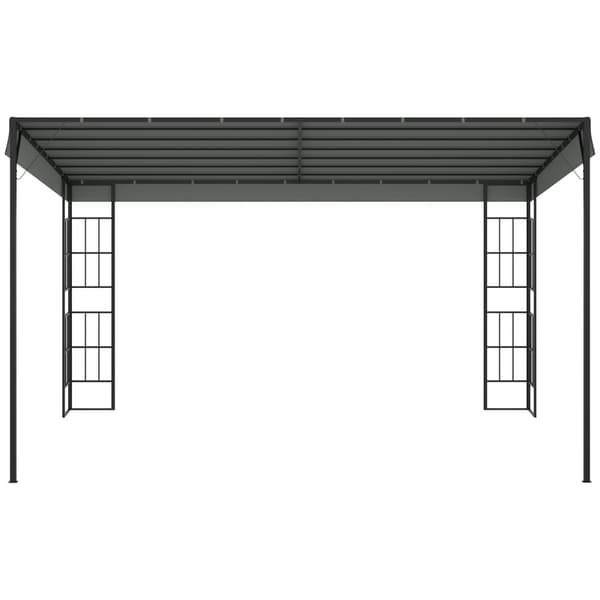 Pergola 4 X 3 M Hage Gazebo Lysthus Baldakin Telt Metall Polyester Grå