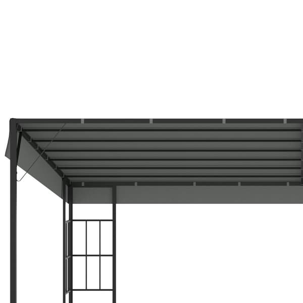 Pergola 4 X 3 M Hage Gazebo Lysthus Baldakin Telt Metall Polyester Grå