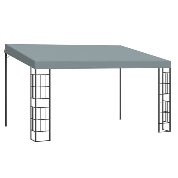 Pergola 4 X 3 M Hage Gazebo Lysthus Baldakin Telt Metall Polyester Grå