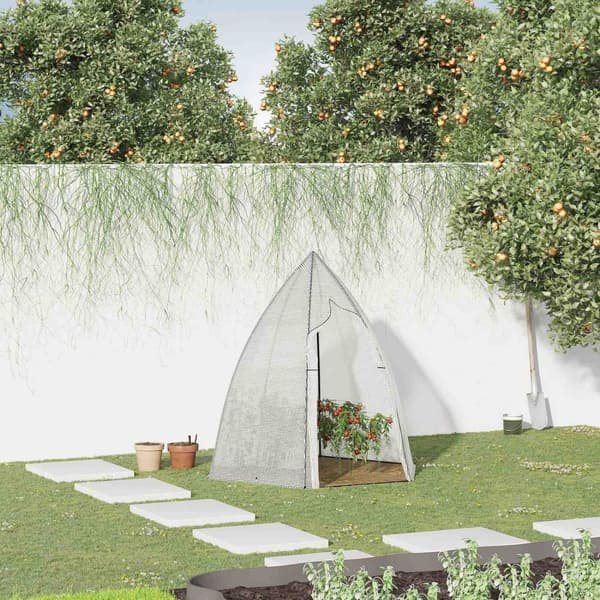 Mini Greenhouse Talviteltta Pyörivällä Ovella, Puutarhaan/Parvekkeelle, Talvisuoja, Valkoinen, 160X140X180Cm