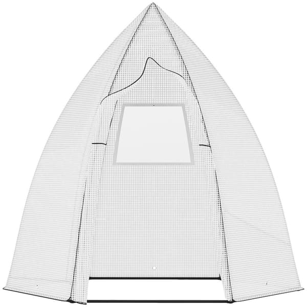 Mini Drivhus Vintertelt Med Rulledør, Til Have/Altan, Vinterbeskyttelse, Hvid, 160X140X180Cm